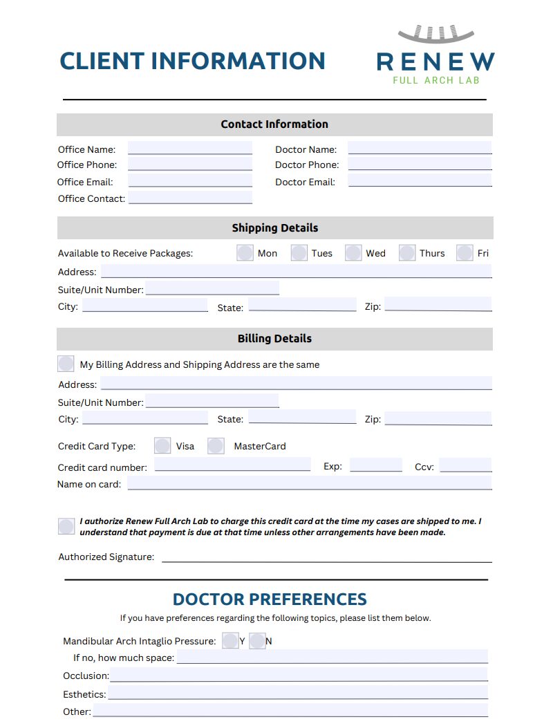 client information form