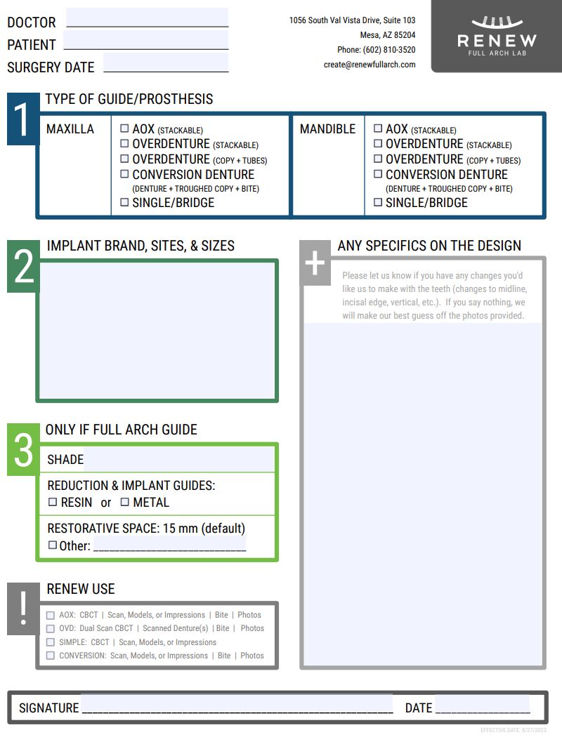 surgical guide form